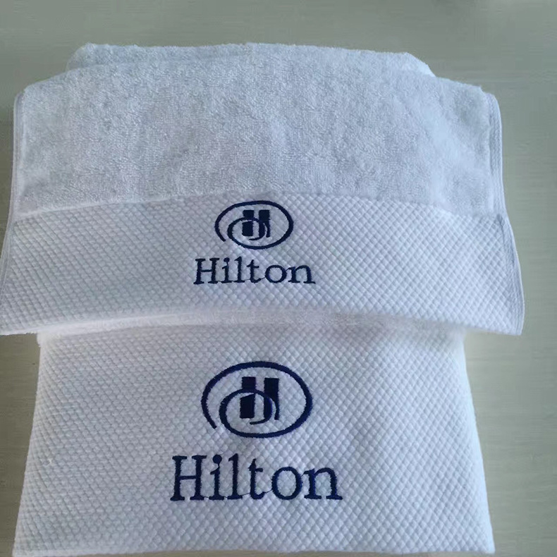 100% Cotton Fabric Solid Color Custom Logo Bath Towel Set for Luxury Hotel Bathroom