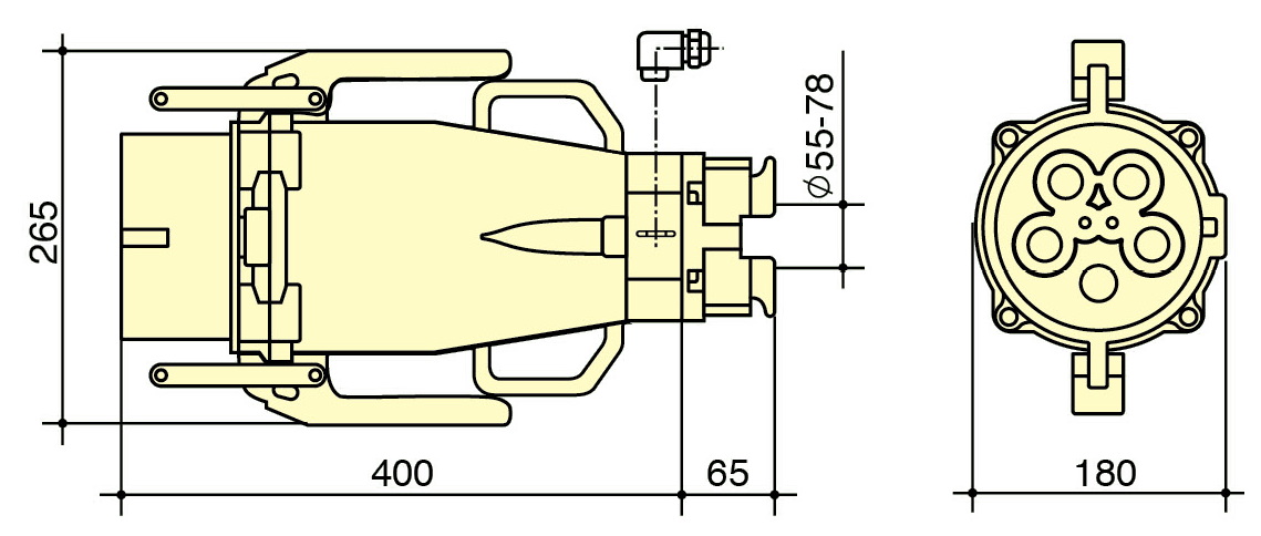PowerSyntax 4P 630 Amp IP67 400V Heavy Duty High Current Industrial Plugs Part No. 75330
