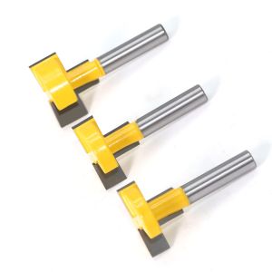 1/2'' and 1/4'' T-Slot Milling Cutters 6mm 8mm Shank T-Track Router Bit Straight