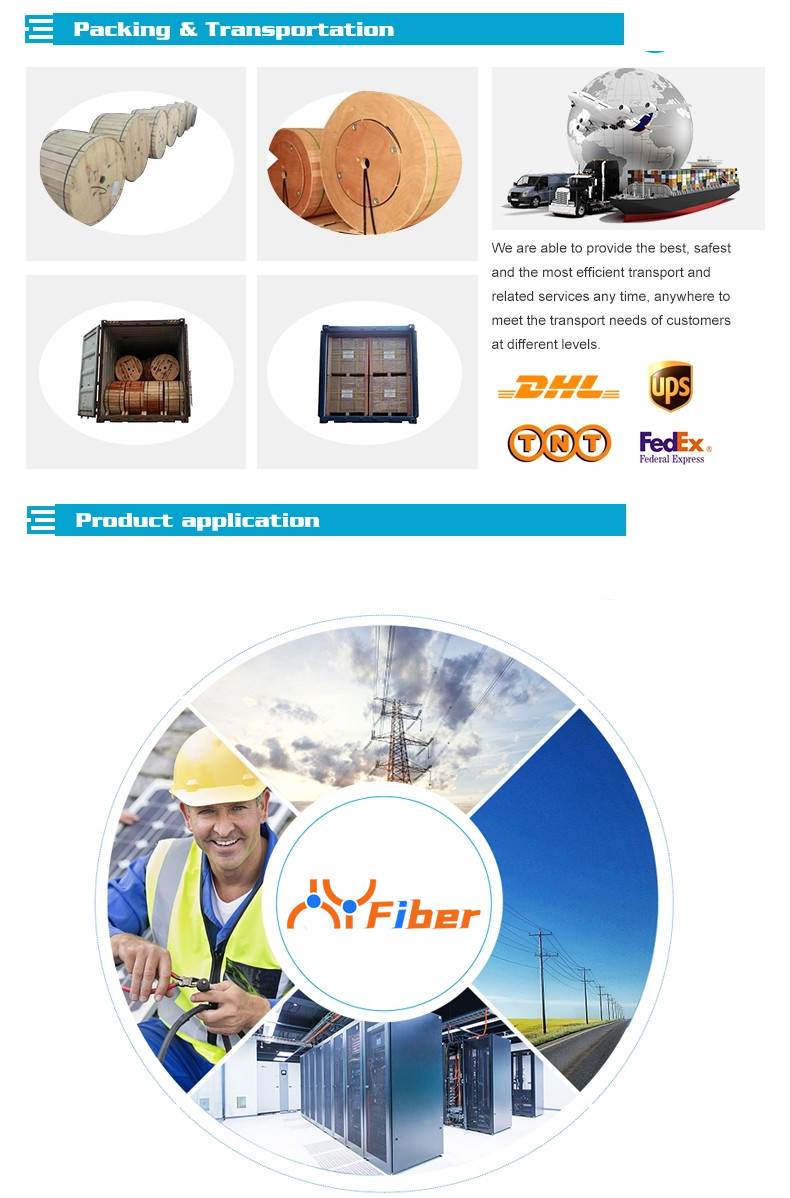 24 Strand Non Metallic Fiber Optic Cable Self Supporting Aerial OHSAS 18001