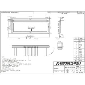 128*32 FSTN Graphic Transflective Positive 6H ST7567A Super Wide Temperature