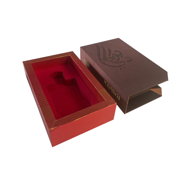 Luxury Custom Hot Foil Logo Pull Out Drawer Cardboard Gift Perfume Packaging Box For 30ml 50ml Bottle With Insert
