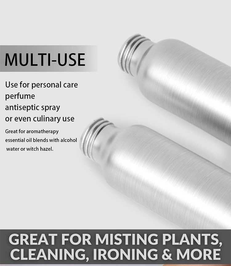 Silver Aluminum Pump Spray Bottle 100ml 200ml 300ml 400ml 500ml
