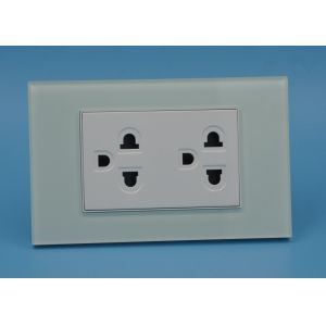 Duplex Electrical Socket Outlet Silver Contact , Double Switched Socket Outlet