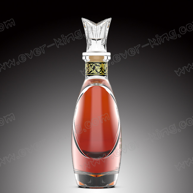 750ML New Design Tequila Glass Bottle With Glass Lid