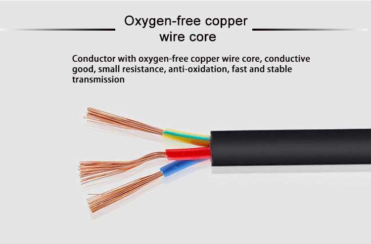 Durable Standard Copper Electrical Power Cord 3Pin Indian Power Cable