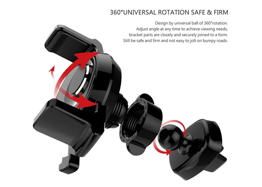 Black White Adjustable Phone Holder Mini Black Mechanical Era Car Mounted