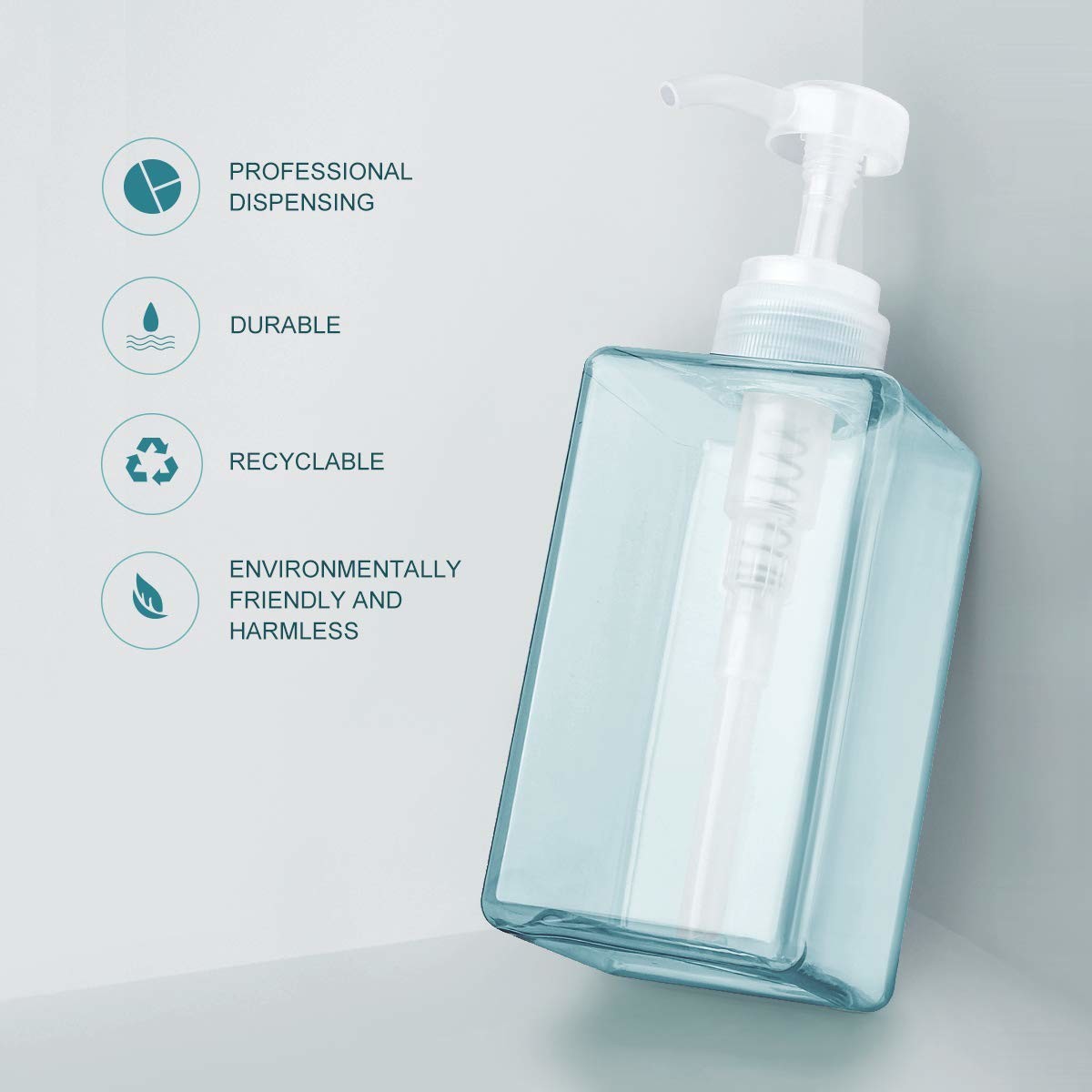 Refillable Cosmetic Pump Bottles Empty Plastic Lotion Containers 450ml