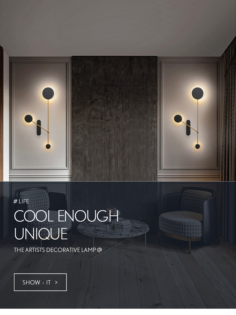 Modern minimalist wall light Home Bedroom swing arm lamp Adjustable Black loft round wall light(WH-OR-258)