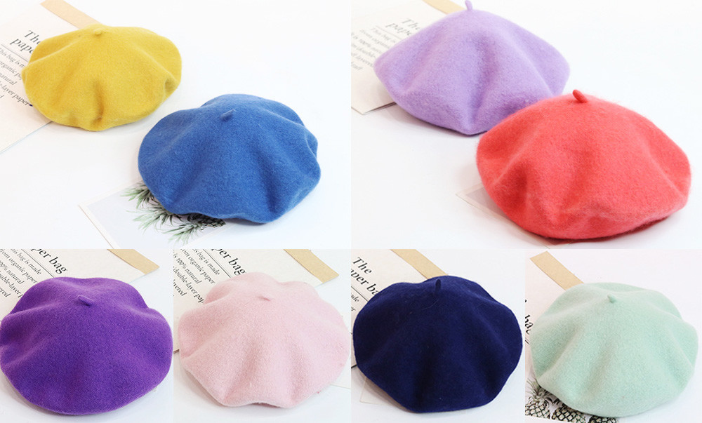 Multi Color Women Beret Cap Hat 3D Embroidery ECO Printing OEM