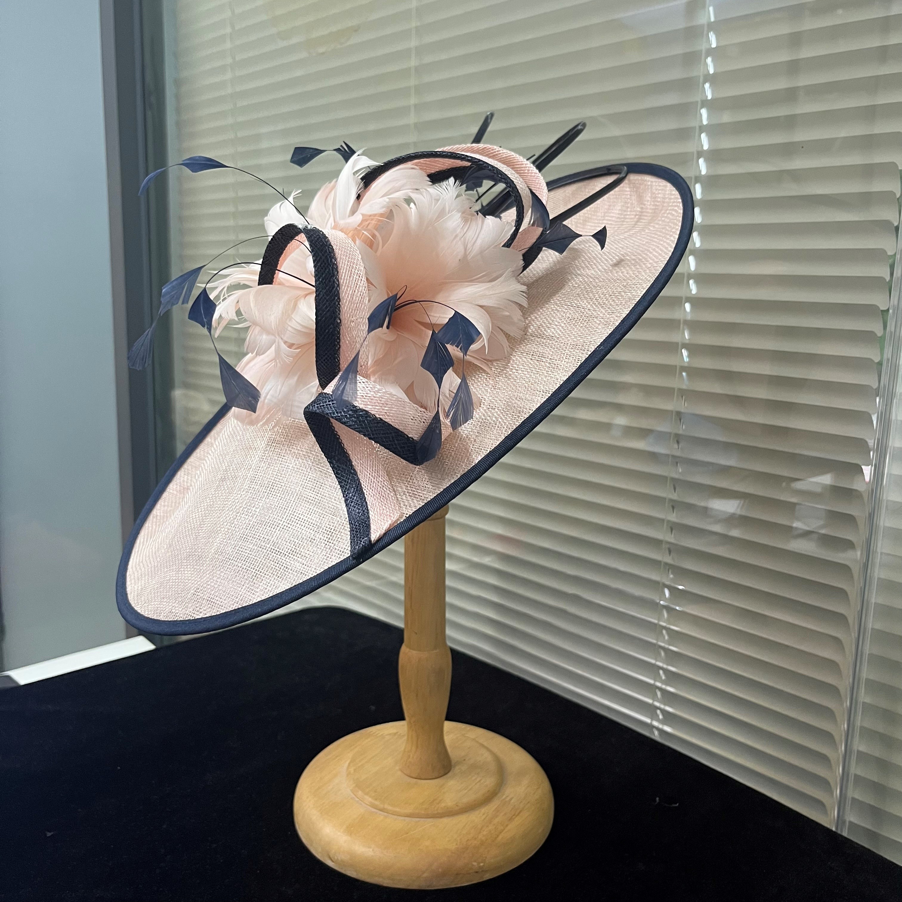 Horse Racing Festival Millinery Supplies Feather And Sinamay Hat Fascinator
