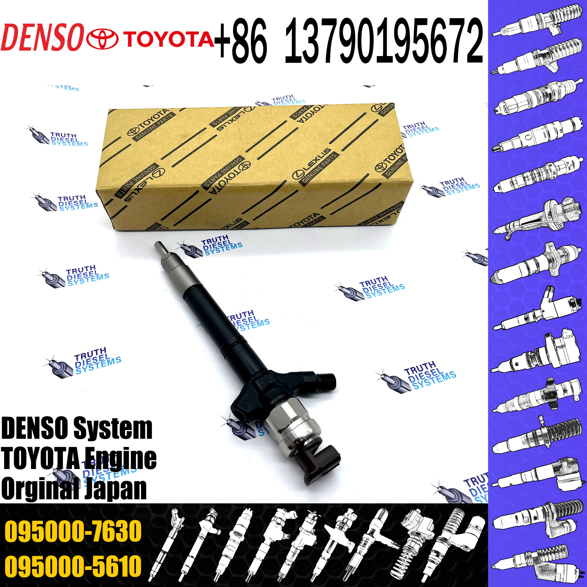 Diesel Fuel Engine Injector 095000-7630 23670-0R170 Engine High Pressure Pump Engine Injection Injector 095000-7630