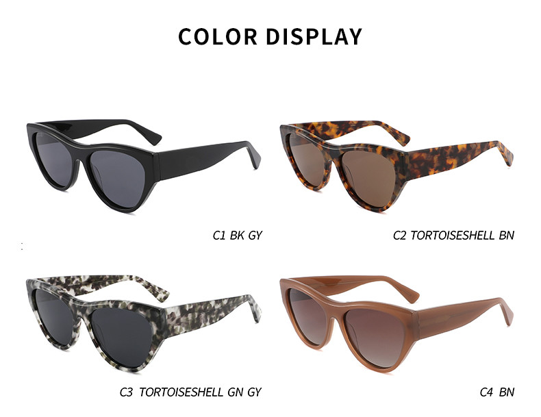 Fashion Women Black Cat Eye Handmade Acetate Sunglasses YDMB1020