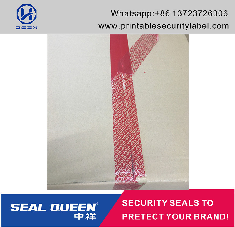 Blue / Red Security Seal Tape , 25 Microns Tamper Evident Sealing Tape