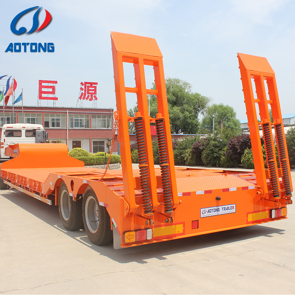 120T Loading Capacity Truck Trailer with Lower Flatbed Loading Deck and Transportation