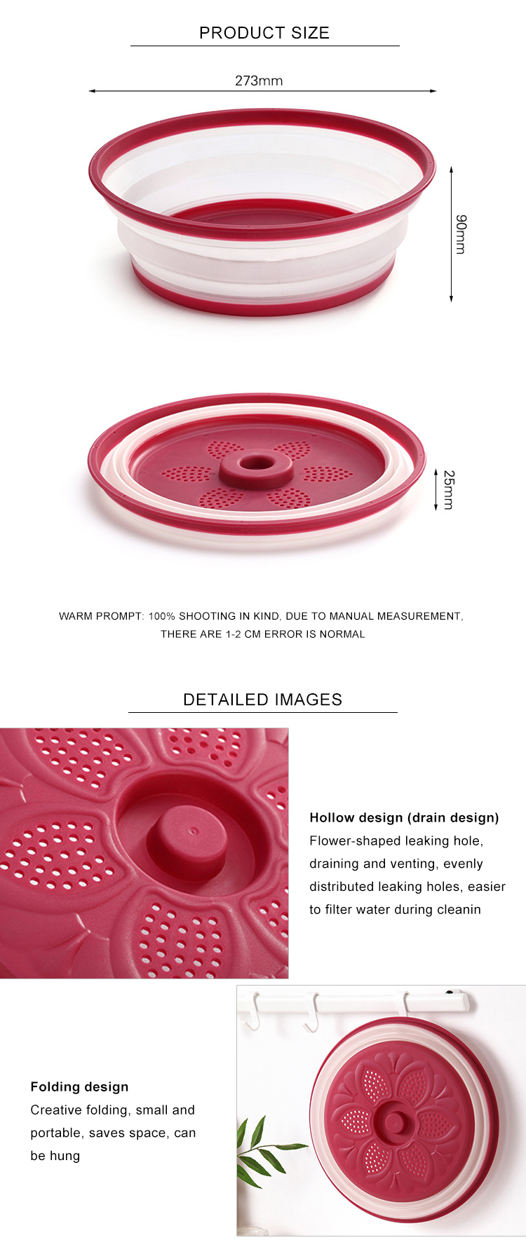 8.2" Collapsible Microwave Food Cover