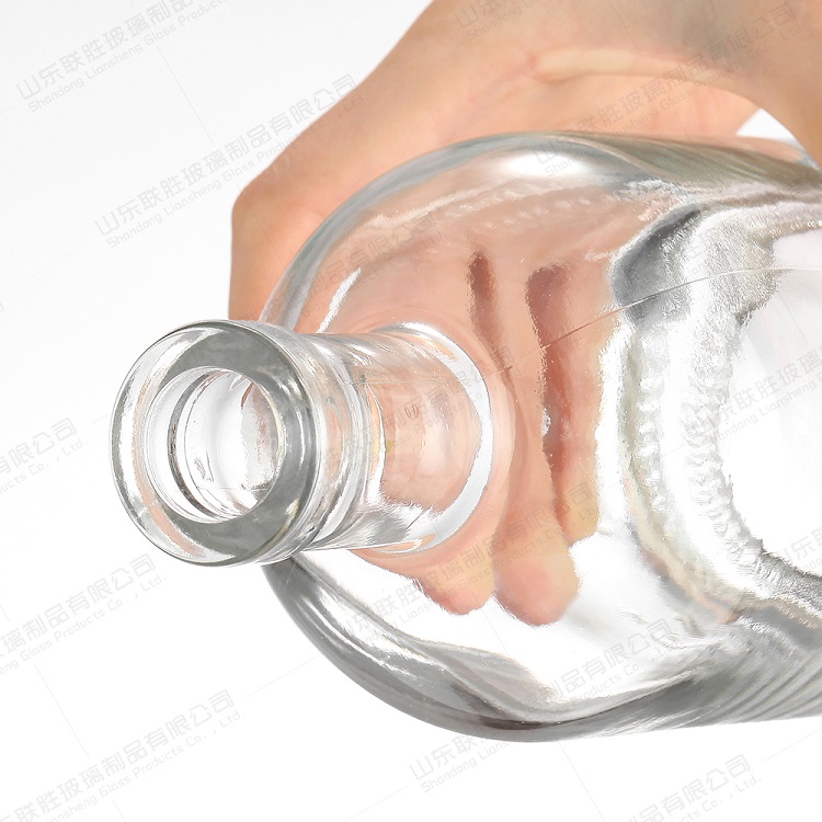 Clear Empty Glass Bottle With Cork 200ml 375ml 500ml 750ml For Vodka Gin Rum Tequila