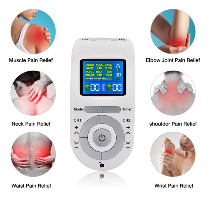 Tens Unit And EMS Muscle Stimulator Machine Includes Pulse Massager