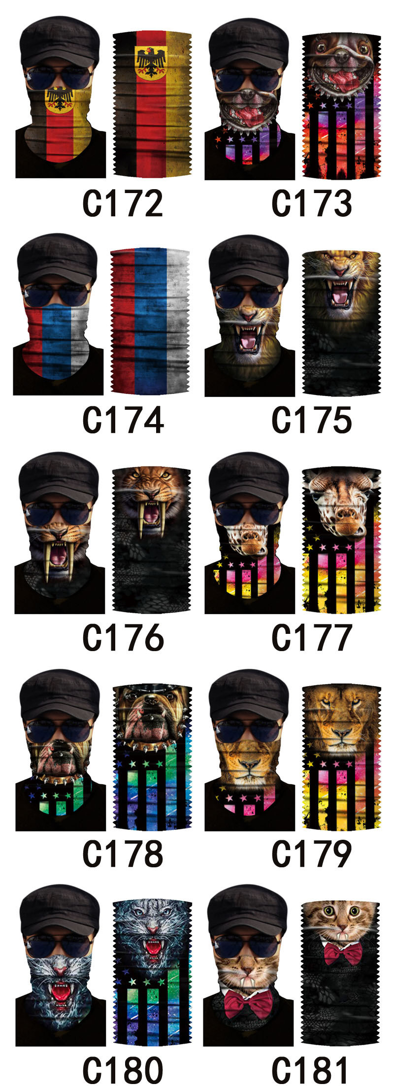 Ear Loops Cotton Camo Lightweight Face Mask Tube Bandana