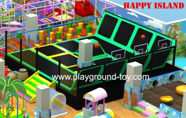 Indoor Trampoline For Kids , Trampoline With Enclosure Jumping Products For