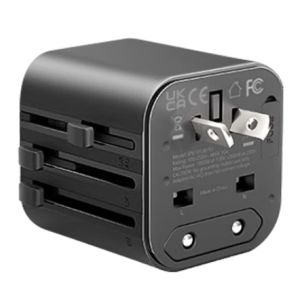 Compact Universal Travel Charger Adapter Black ABS for Charging