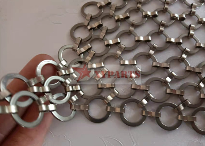 Architectural S Hook Metal Ring Mesh Curtain For Interior Partition