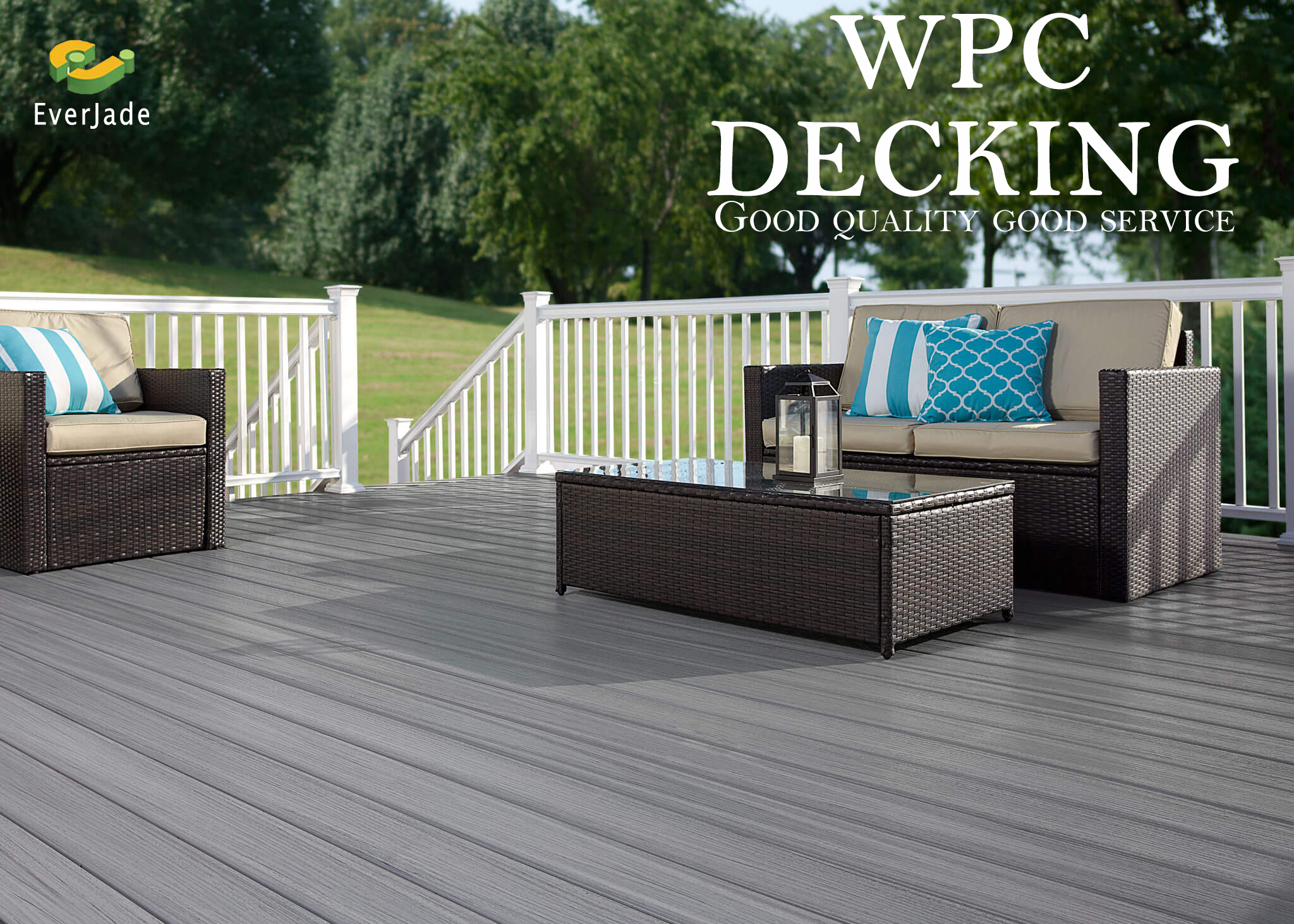 2.2m Length Modern Design Wpc-Deck Decking for Australian Stock Lot Narrow Bamb Rail
