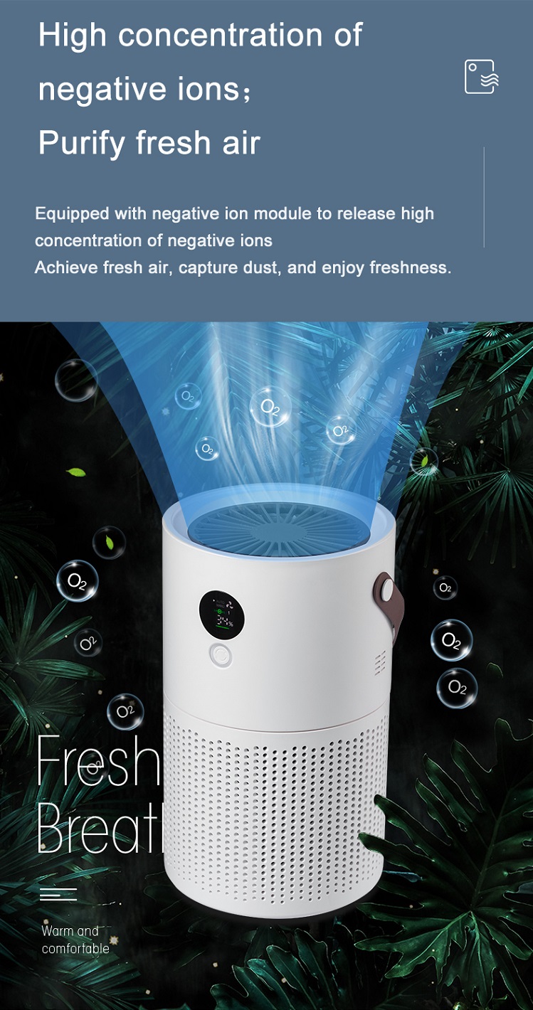 HOMEFISH Smoke Pm2.5 Negative Ion Desktop Cleaner Air Purifier