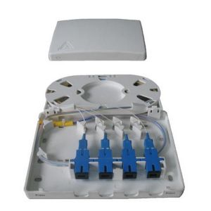 White color 4 cores indoor wall mounted fiber optic patch panel with SC/UPC