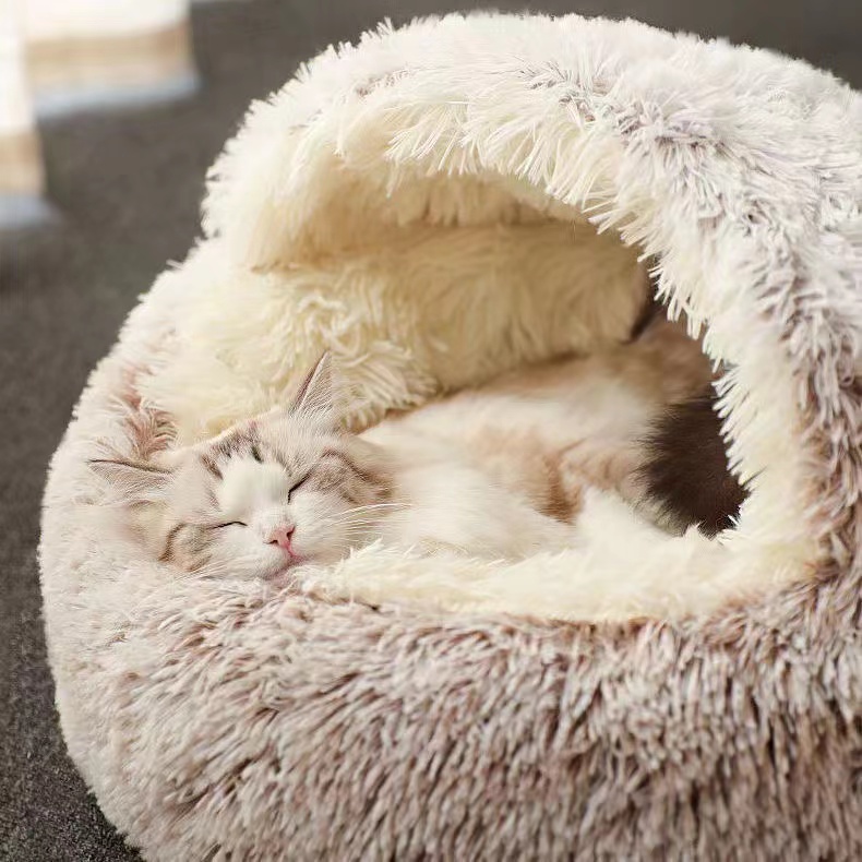 Eco Friendly Soft Long Plush Pet Sleep Bed Felt Sponge For Large Small Kittens