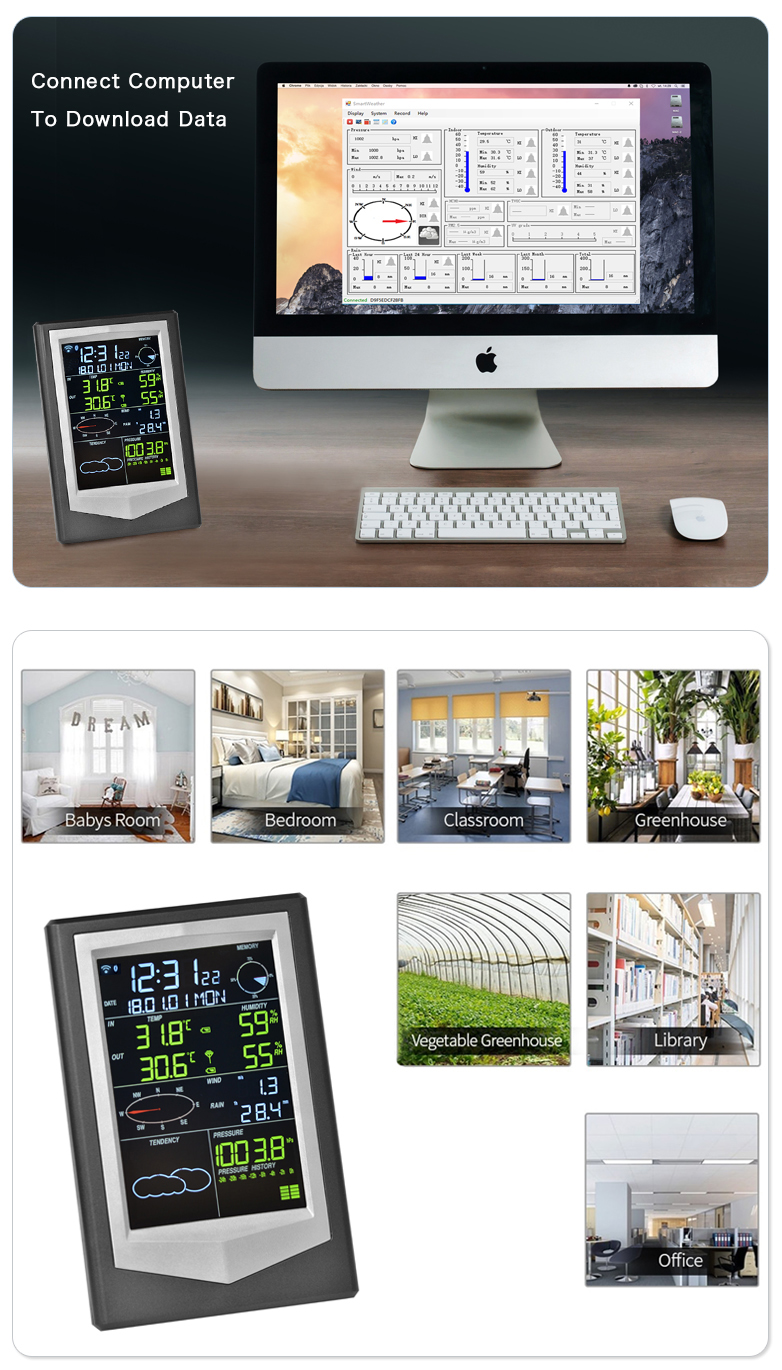 Get Accurate Readings With Outdoor Wireless Smart Weather Station And Color Display
