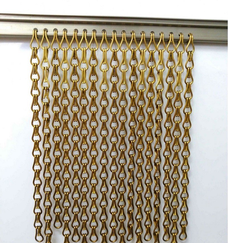 Fireproof Metal Mesh Curtain , 0.8-2.0mm Woven Wire Curtain For Decoration Protection