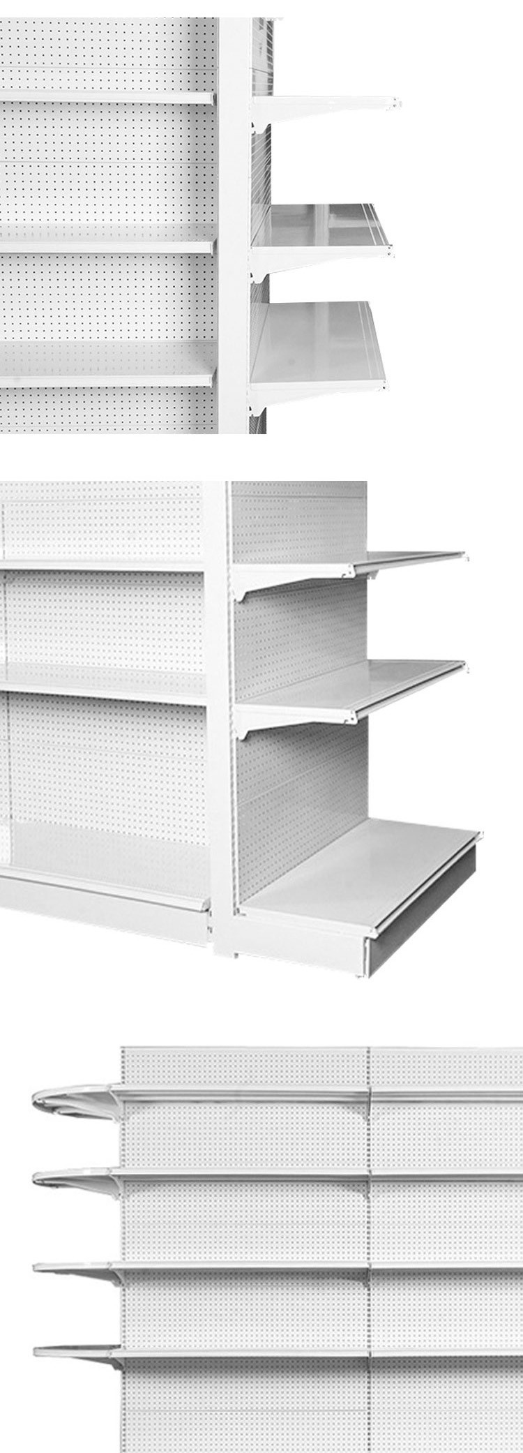 Customized Retail Shelf Display Cold Rolled Steel Supermarket Shelving For Your Storefront