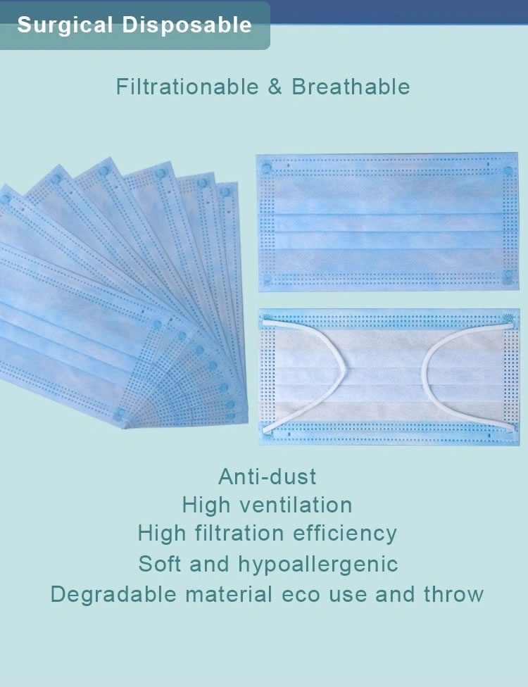  Non Woven Fabric Masks Medical Surgical Anti Virus Mask 3ply Disposable Face Masks With Ear Loop Mask For Covid-19