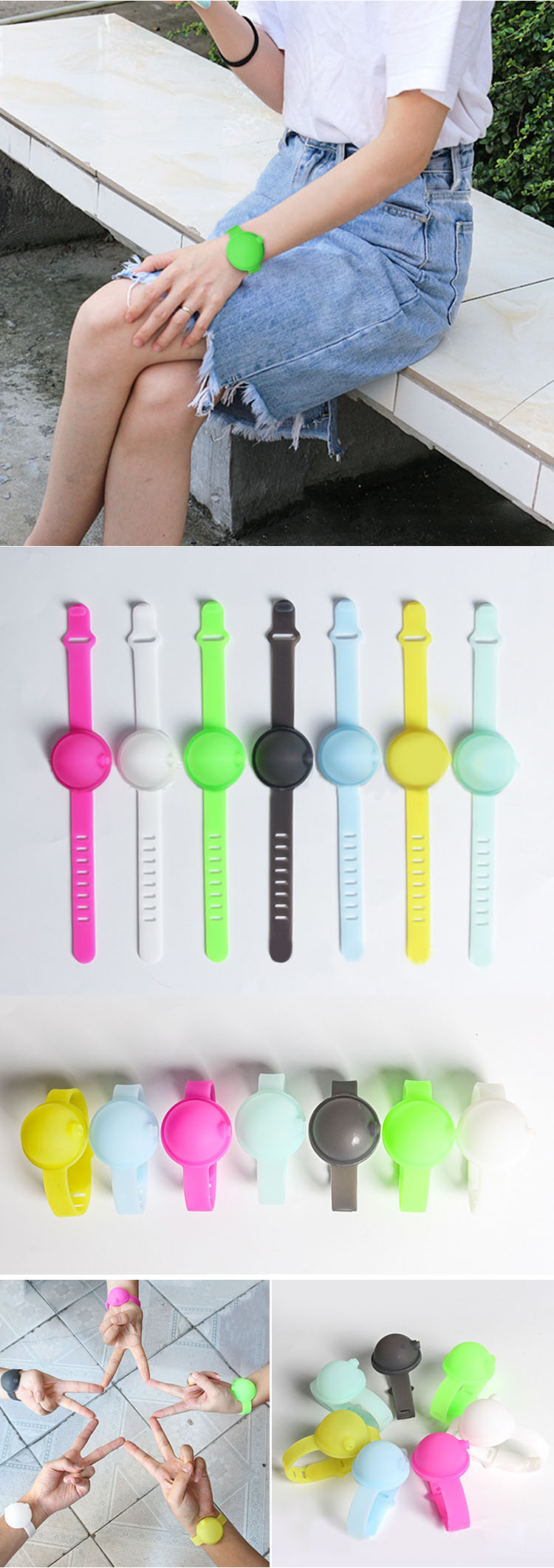 Unisex silicone Hand Sanitizer Bracelet