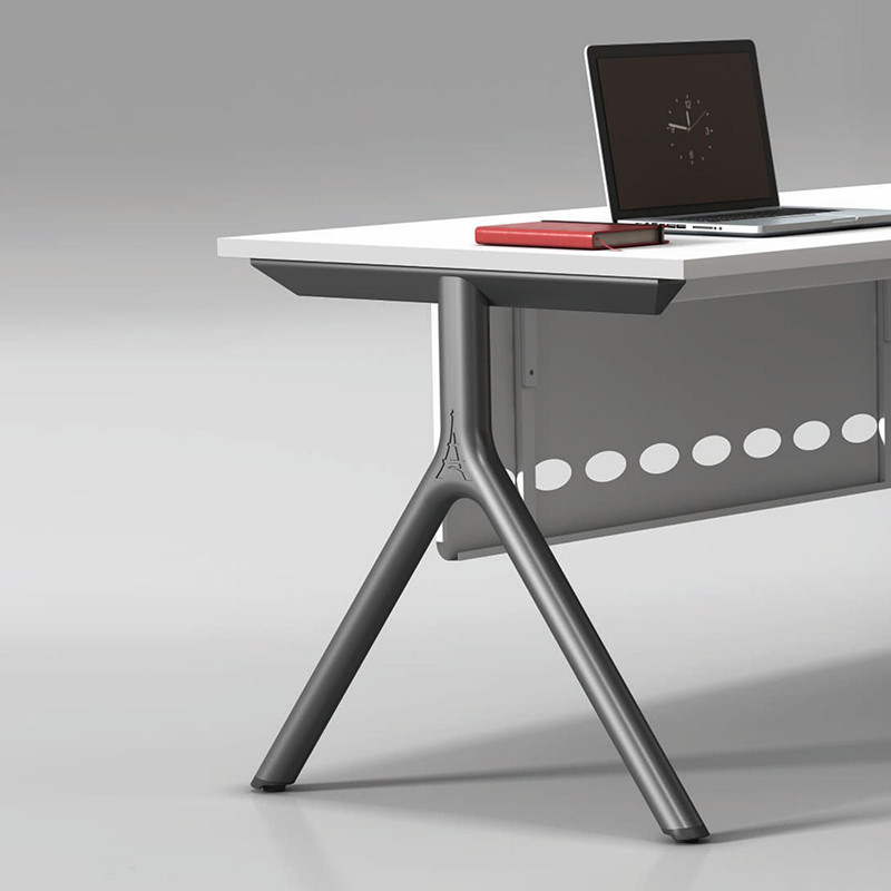 Cheap White Modular Glass Office Staff Workstation For 3 Person
