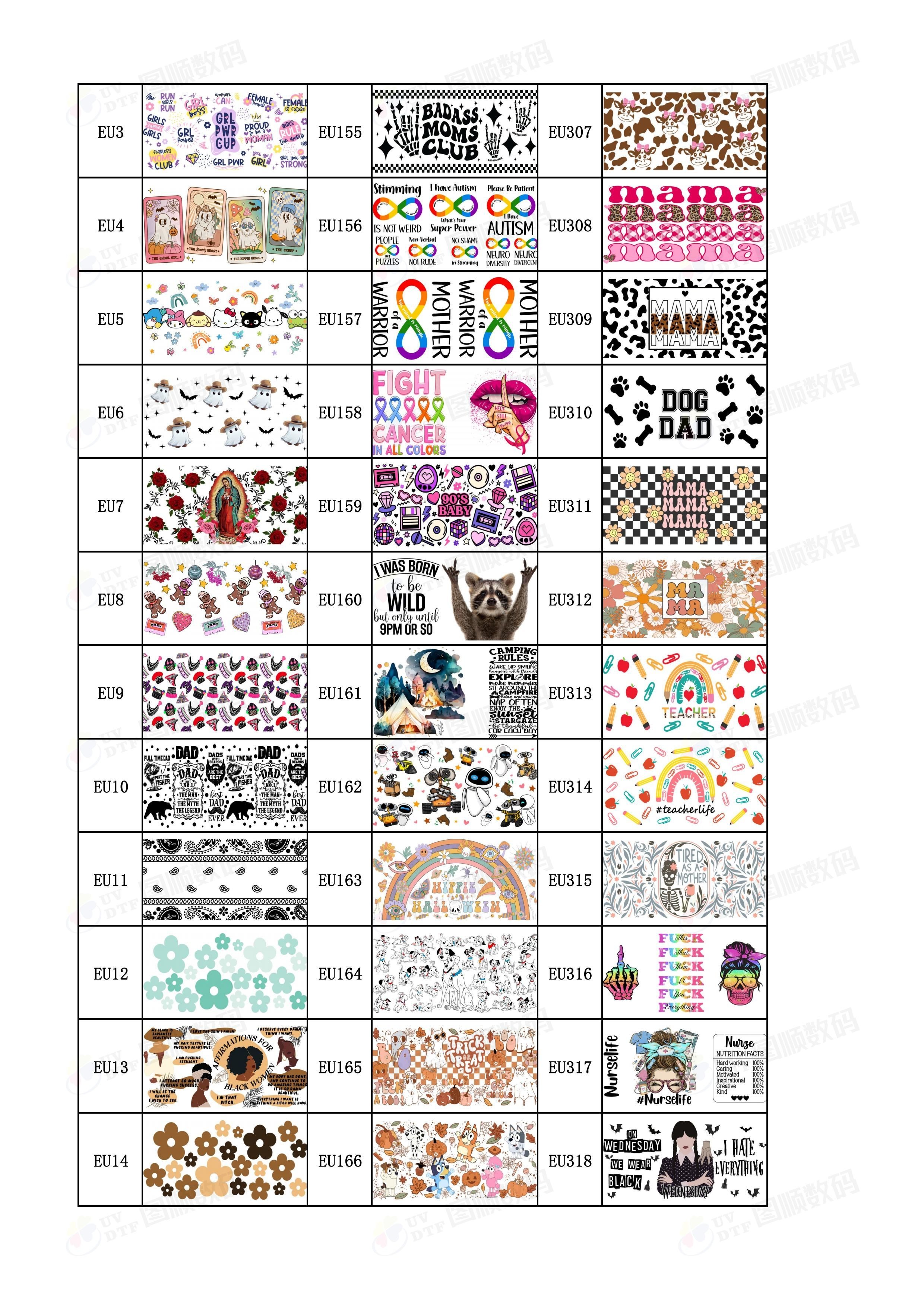 UVDTF packaging custom UV transfer stickers 16oz cup sleeve 24oz stickers DTF transfer waterproof labels