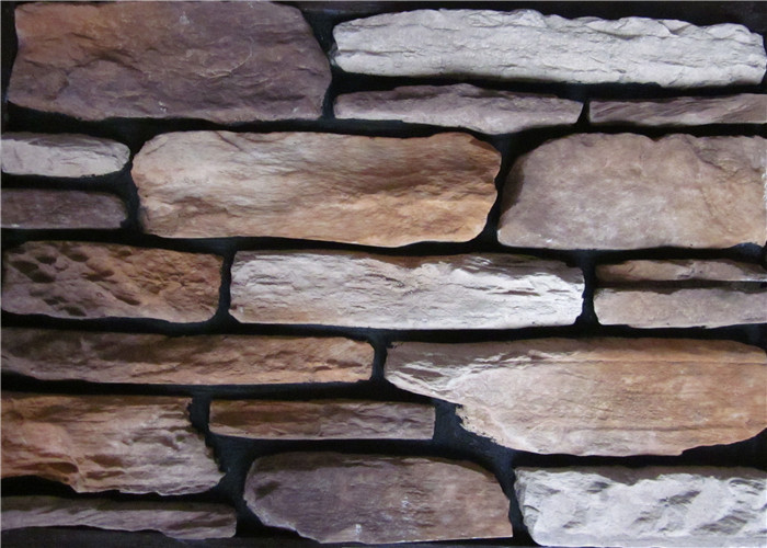 Multi - Shape Concrete Brick Veneer , Artificial Faux Stone For Outside Of House