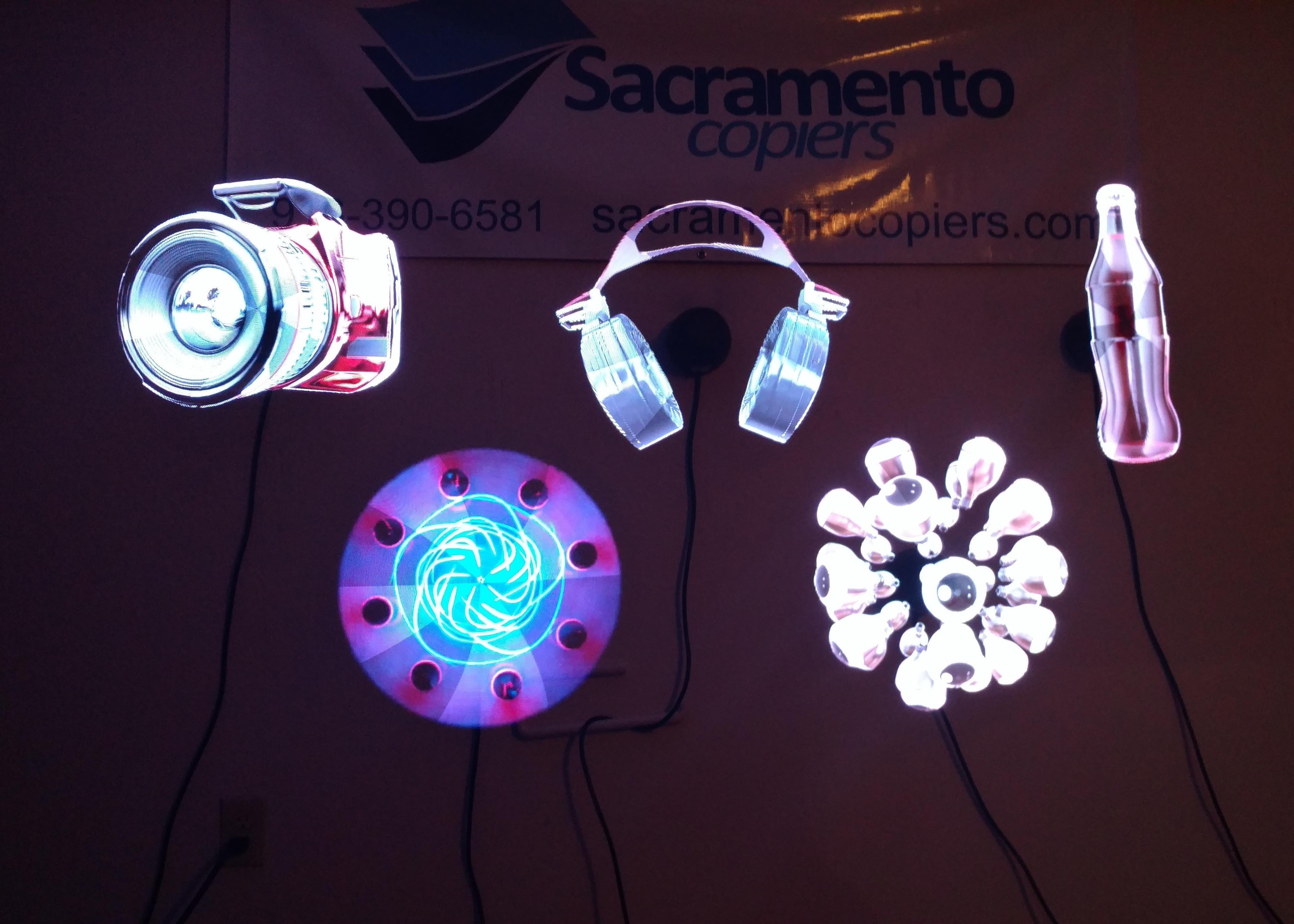 Black Hypervenon holographic projector / Projector for restaurant /175 view angle