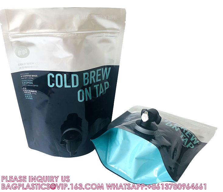 Sustainable, Recyclable, Eco 1.5L 2L 3L 5L 10L Coffee Drinks Water Liquid Stand Up Double Valve Pouch Bag