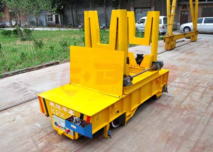 Wagon On Rails Industrial Transfer Car , High Performance Heavy Material Handling Equipment Four Wheels Rail Cart