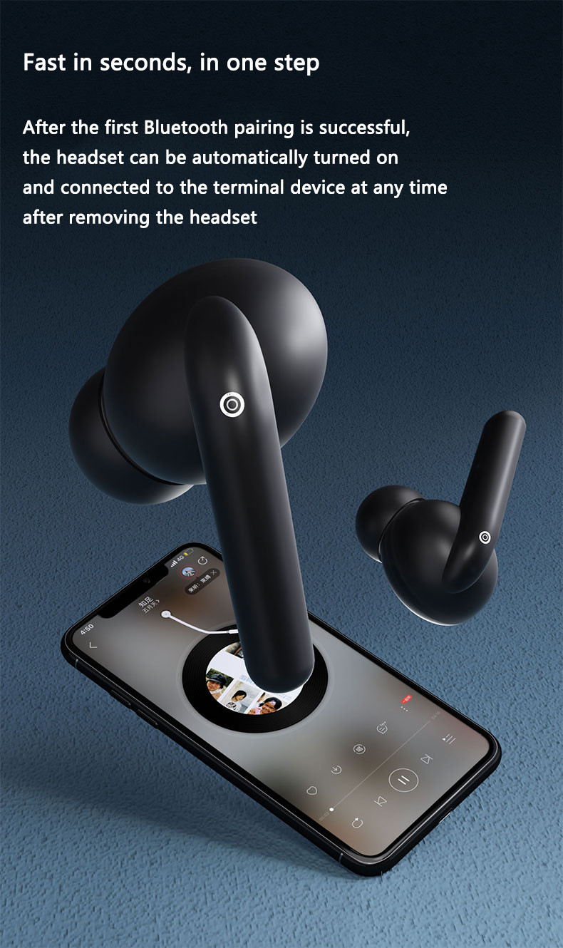 4hrs TWS Bluetooth Earbuds V5.1 Active Noise Cancelling Wireless Earbuds