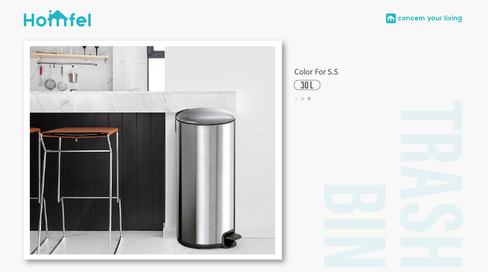 3L 5L 12L 20L 30L Steel Round foot operated trash can for Home Bathroom Kitchen