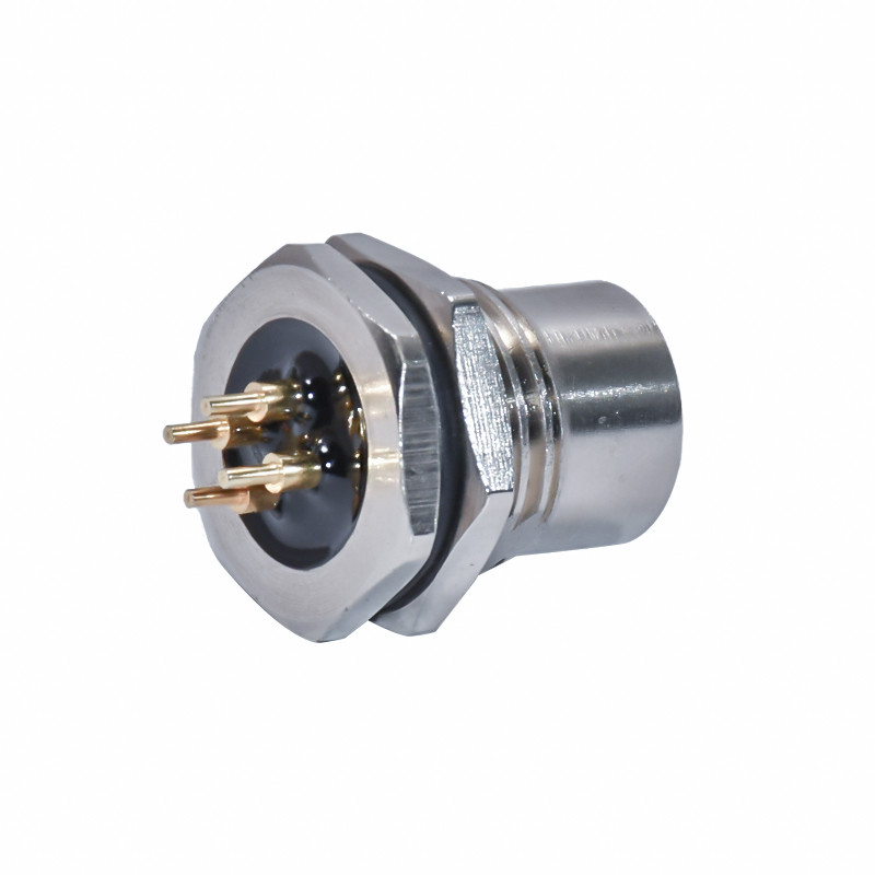 M12 4 Pin Connector D Coded Femle Panel Mount D Code 4A 250V Waterproof Connector