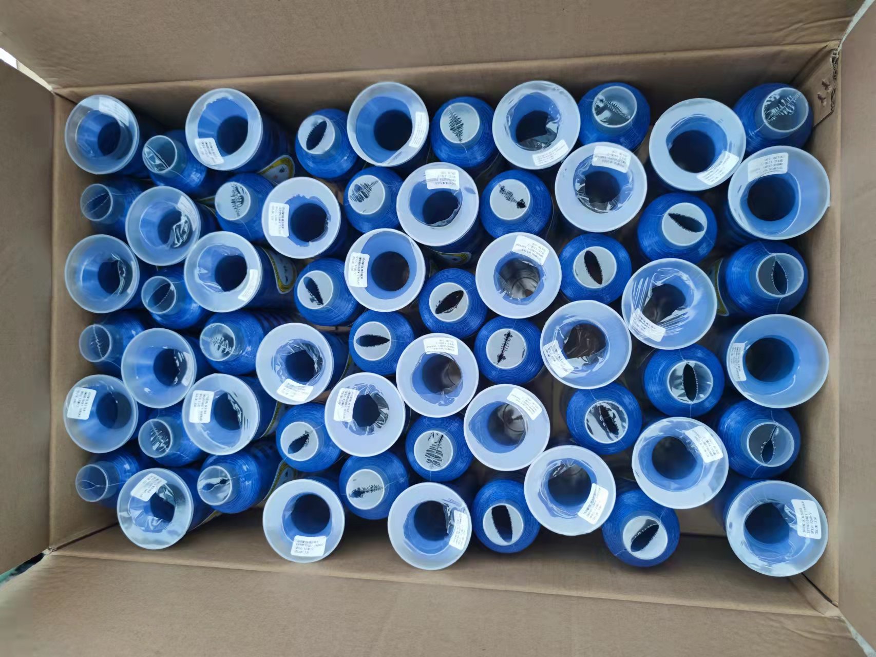 High Tenacity Polyester 75D/2 Wound Bobbins Threads 70D/2 Size L 144pcs/Box TH00017