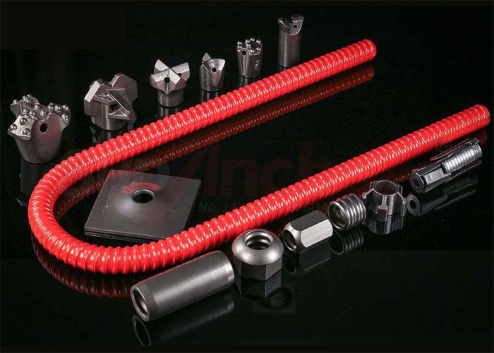 Self Drilling Anchor Bar R32 High Strength Steel Hex Or Domed Nut 75mm Long
