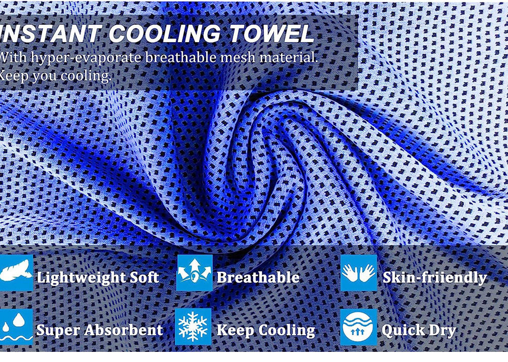 Convenient Packaging Gym Sport Towel Polyester Microfiber Instant Cooling Towel