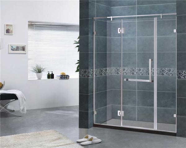 Customized 8MM Tempered Glass Shower Door 304 Stainless Steel Swing Hinge