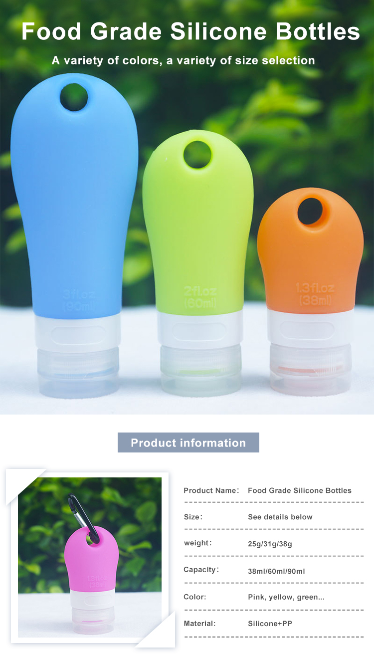 25g 41g Colorful Narrow Mouth Silicone Shampoo Bottles