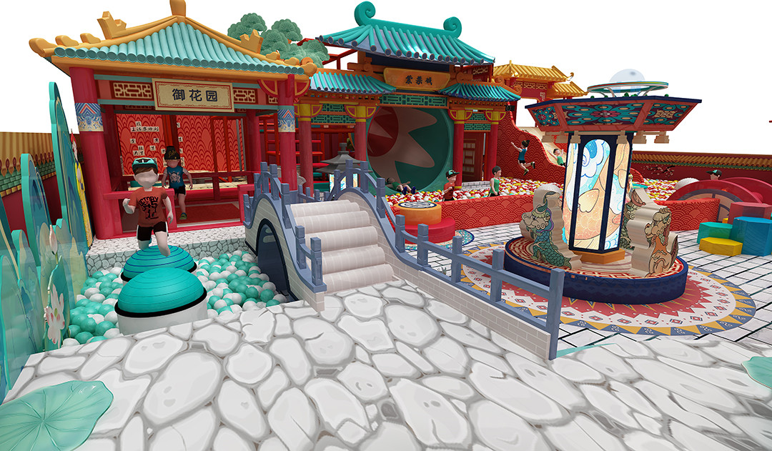 Chinese Style Indoor Playground With Balls , Inside Play Zone Equipment